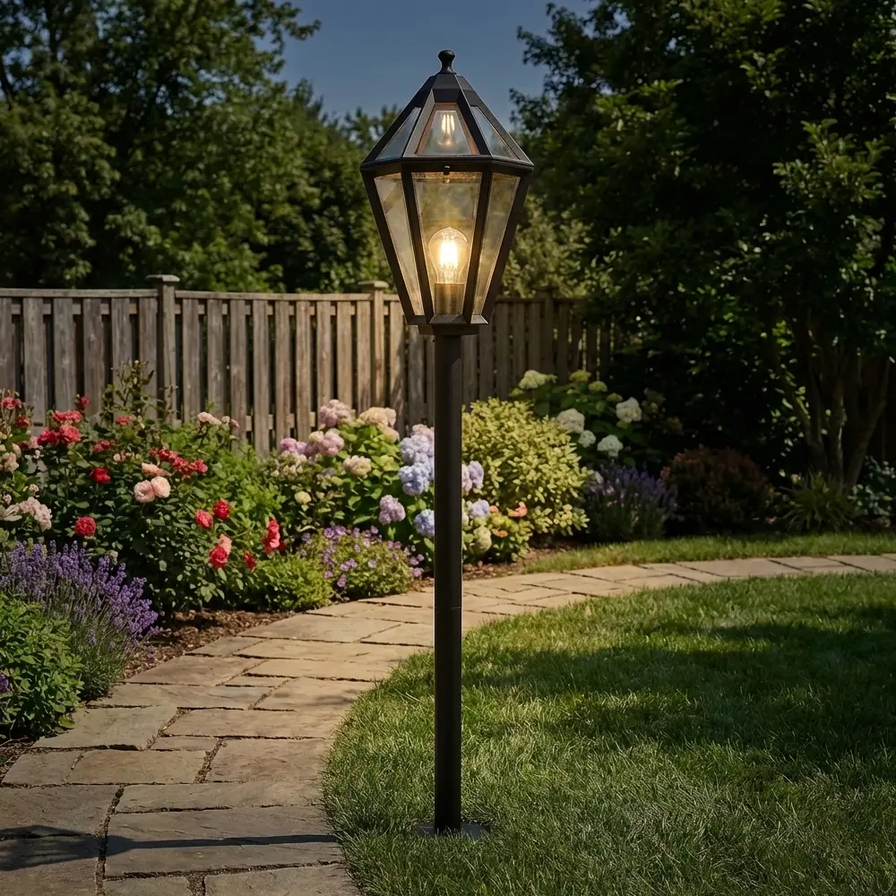 Маленький фонарный столб уличный KREAFORTA Radley 120 см цвет черный STLM-2163965