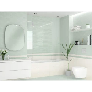 Бордюр настенный Azori Lounge Light Linea 6.2x50.5 см глянцевый цвет белый