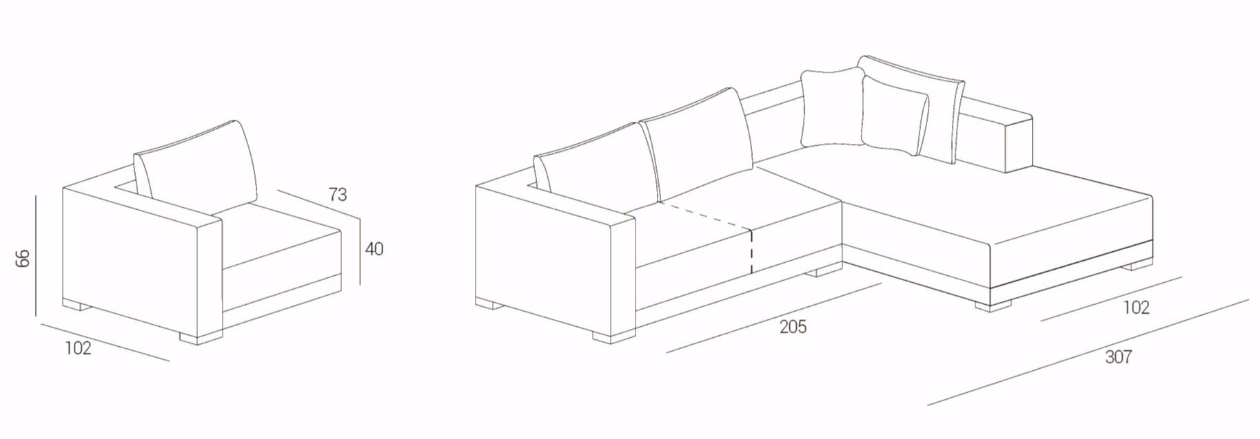 Dall'Agnese Модульный угловой диван из ткани Teorema sun-id-1451561 - Вид №2