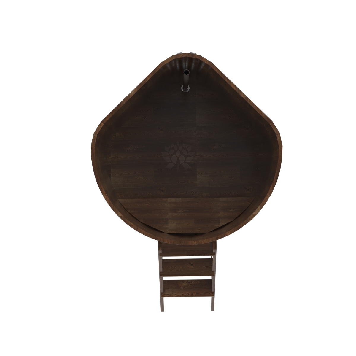 1580 Купель угловая из сращенных ламелей лиственницы 1,19х1,19х1,4 морёная Alyarus  - Вид №5