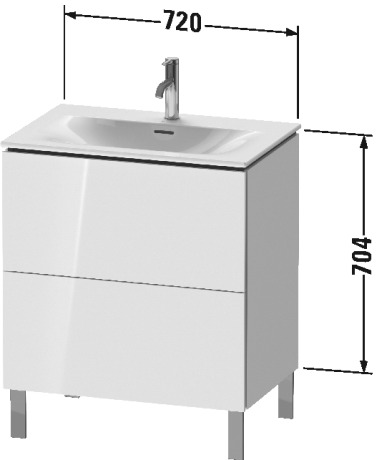 LC659608686 Тумбочка напольная L-Cube #LC6596 720 x 481 мм Капучино глянцевый лак Duravit - Вид №1