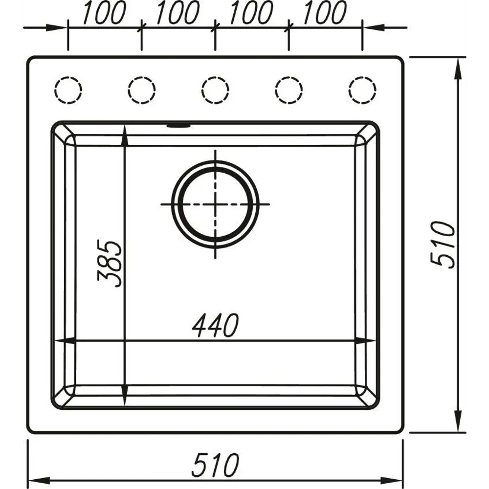 Кухонная мойка DELINIA кварцевая 51×51 см серый шёлк 87795683 STLM-0075724 - Вид №6