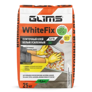 Клей для камня и плитки С2T Белый Glims WhiteFix 25 кг