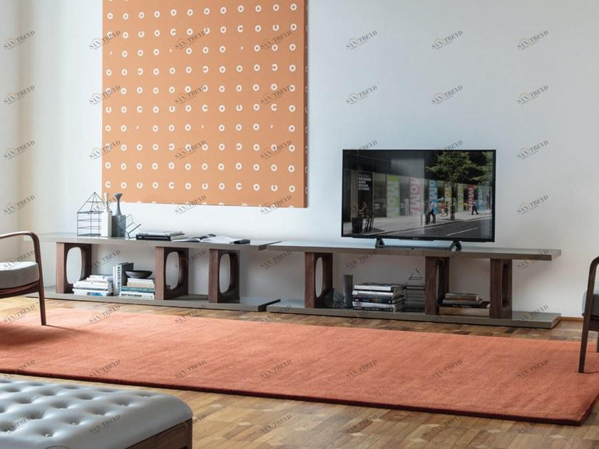 Porada Низкая деревянная тумба под телевизор Iron sun-id-1503999