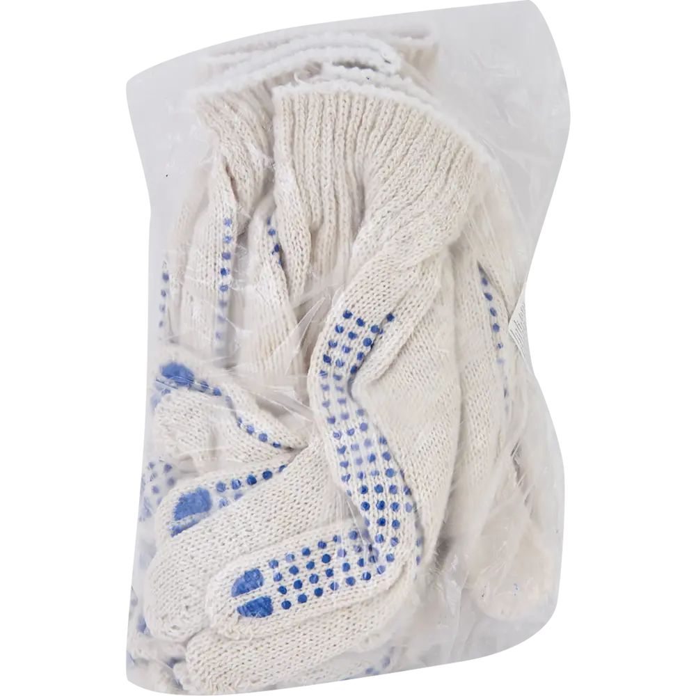 Перчатки хлопчатобумажные с ПВХ размер единый И-8035-И, 6 пар Santreyd STLM-2074574 - Вид №2