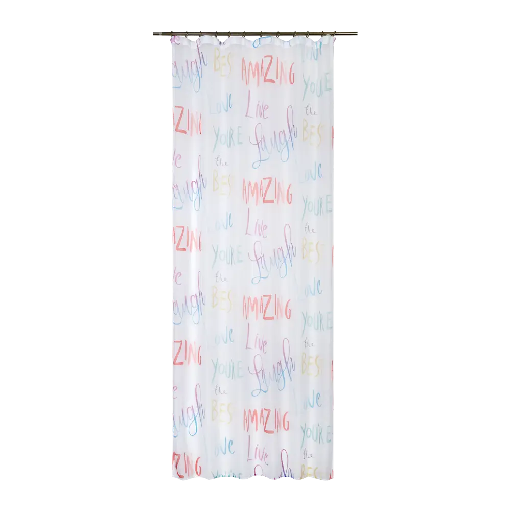 Тюль на ленте Скрипт 145x260 см детский цвет белый SEASONS STLM-2098081