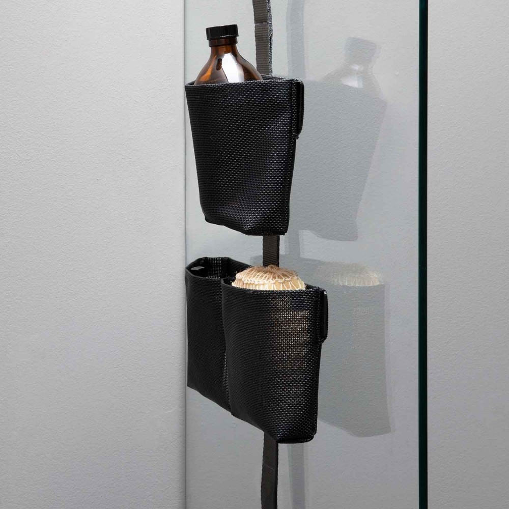 EVTPDCBSNEVER Life Design Дизайнерская душевая корзина с присосками - Ленточный душ  Черный  - Вид №5