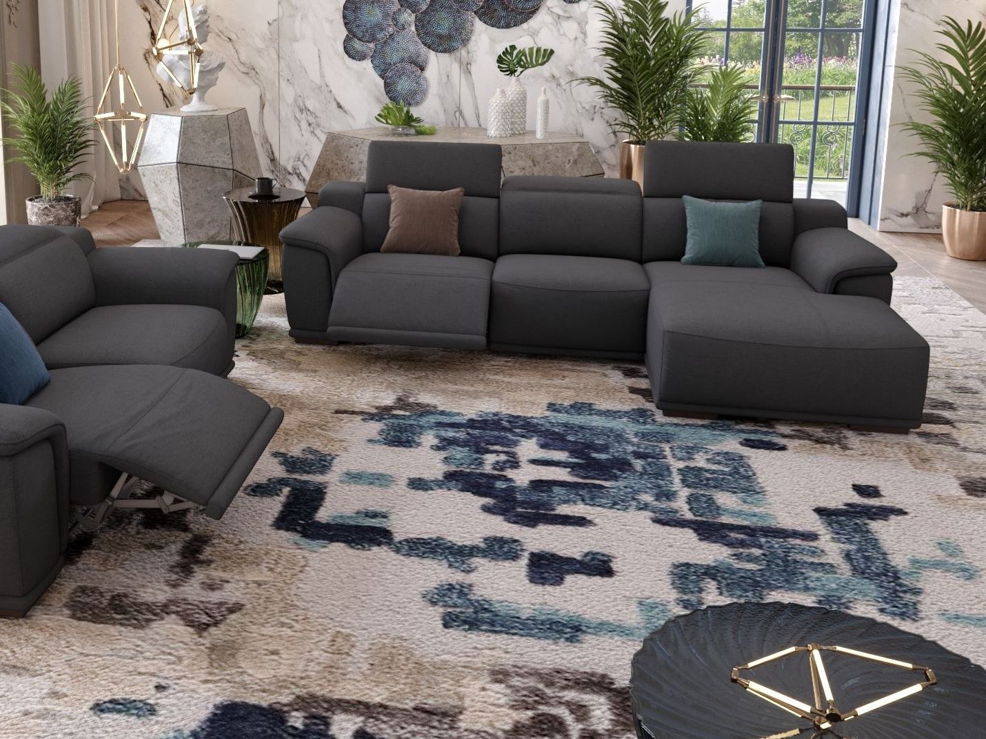 Тканевый диван с полуостровом Sofanella Montefino ARCH-00119414 - Вид №4