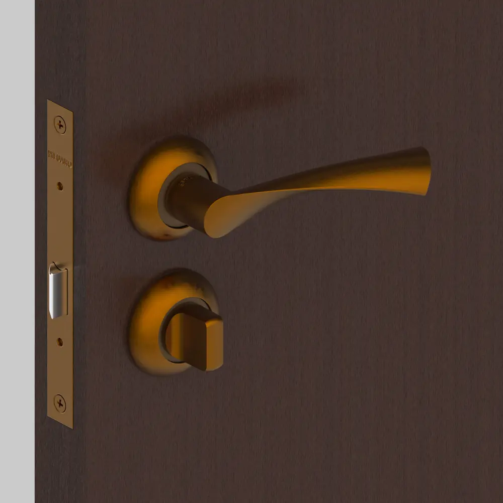 Комплект дверных ручек с запиранием SET72/Z PRIMA RM/HD CF-17 кофе FUARO STLM-2030368 - Вид №7
