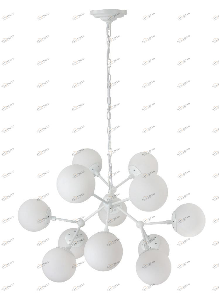 Подвесная люстра Crystal Lux Medea White SP12 белая CRYSTAL LUX ДИЗАЙНЕРСКИЕ, MEDEA WHITE, ШАР 108738 Белый 