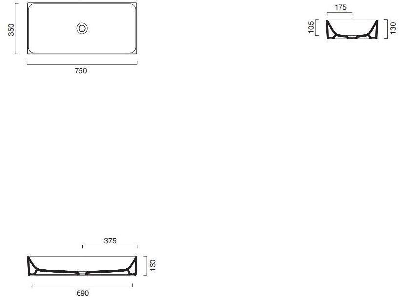 Накладная раковина на столешницу  овальная CERAMICA CATALANO VERSO sun-id-1465870 - Вид №4