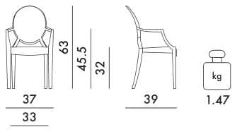 Детский стул из поликарбоната с подлокотниками Kartell Ghost ARCH-00143264 - Вид №33