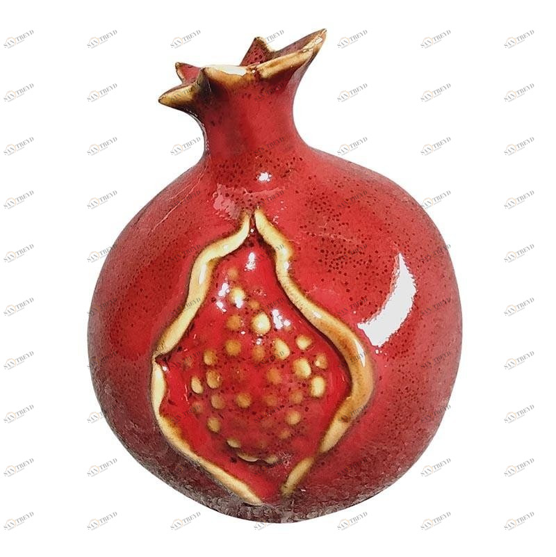 Статуэтка керамическая красная "Гранат" TO4ROOMS РАСТЕНИЯ 00-3893556 Коричневый 