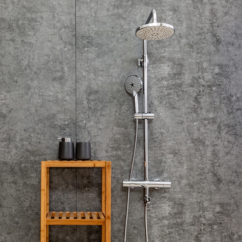 Orange Thermo T02-911cr Душевая система с поворотным изливом и термостатом черный sun-id-1517027 - Вид №1