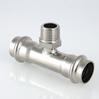 VTi.933.I.180418 Фитинг из нержавеющей стали – пресс-тройник с наружной резьбой Valtec 18 мм х 1/2"  - Вид №5