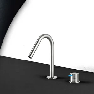 Смеситель для раковины сталь матовая с синей ручкой Toki Radomonte TKI30SCIL26