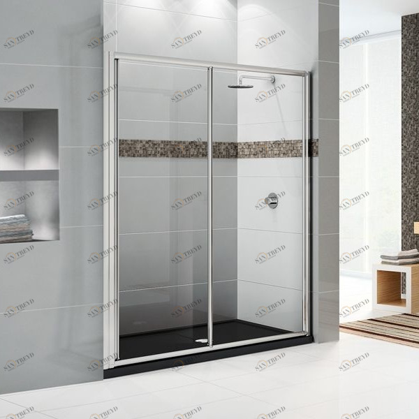 Novellini. Двери в нишу 120 см 2P с серебристым профилем STAR NSTAR2P1141B