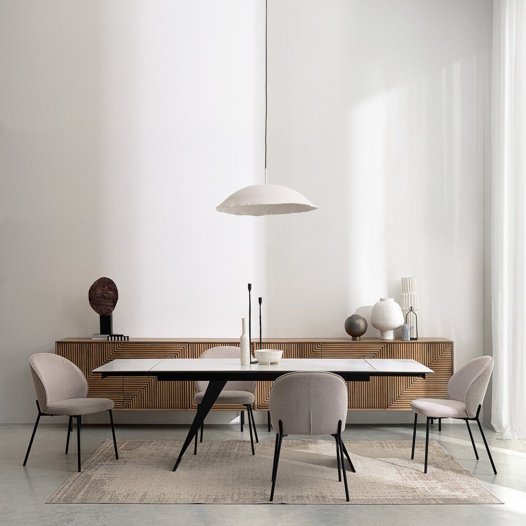 Керамический и стальной выдвижной стол BIZZOTTO BLAZAR ARCH-00112050 - Вид №4