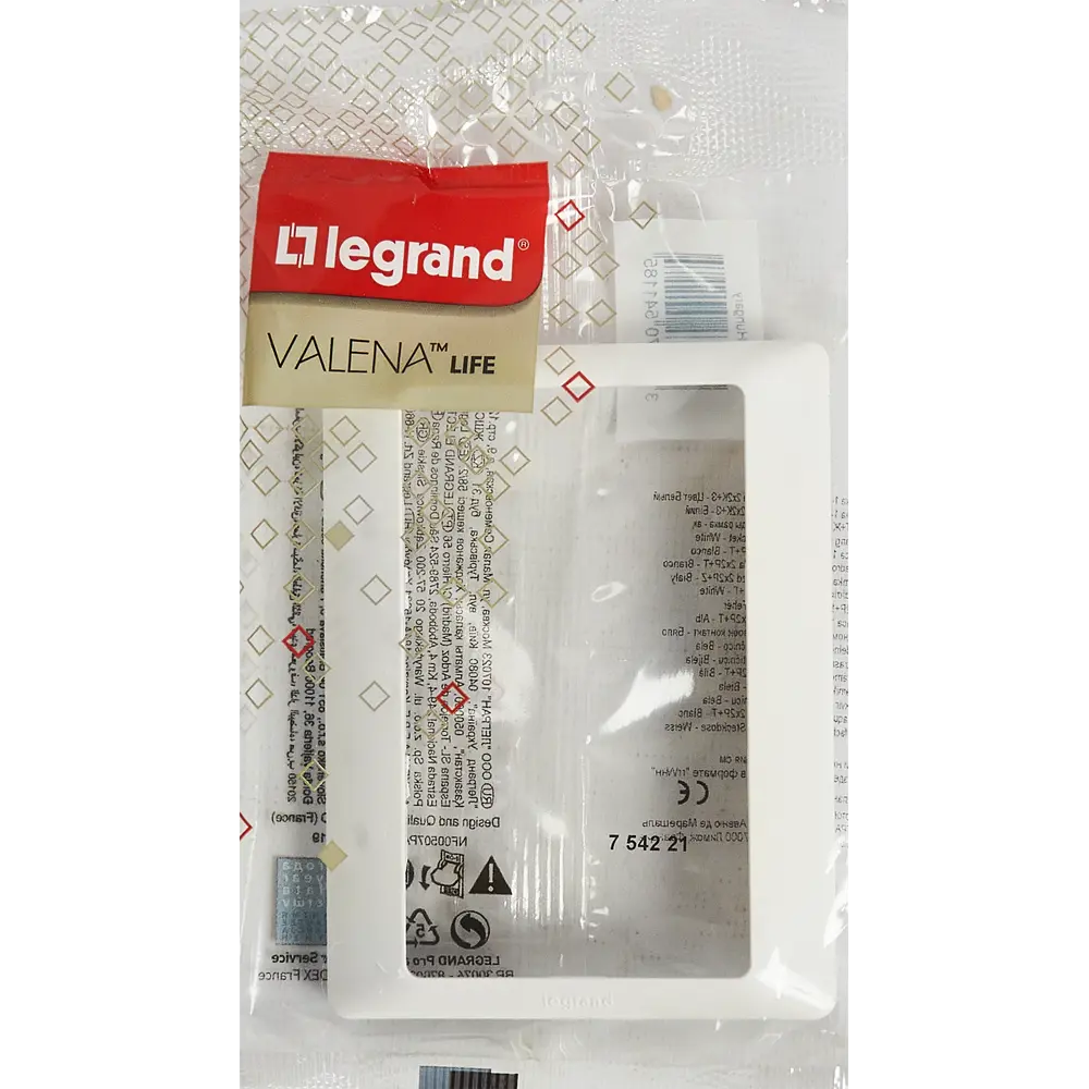 Рамка для розетки 2х2К+3 Legrand VLN-L 1 пост цвет белый Valena Life STLM-2042468 - Вид №4