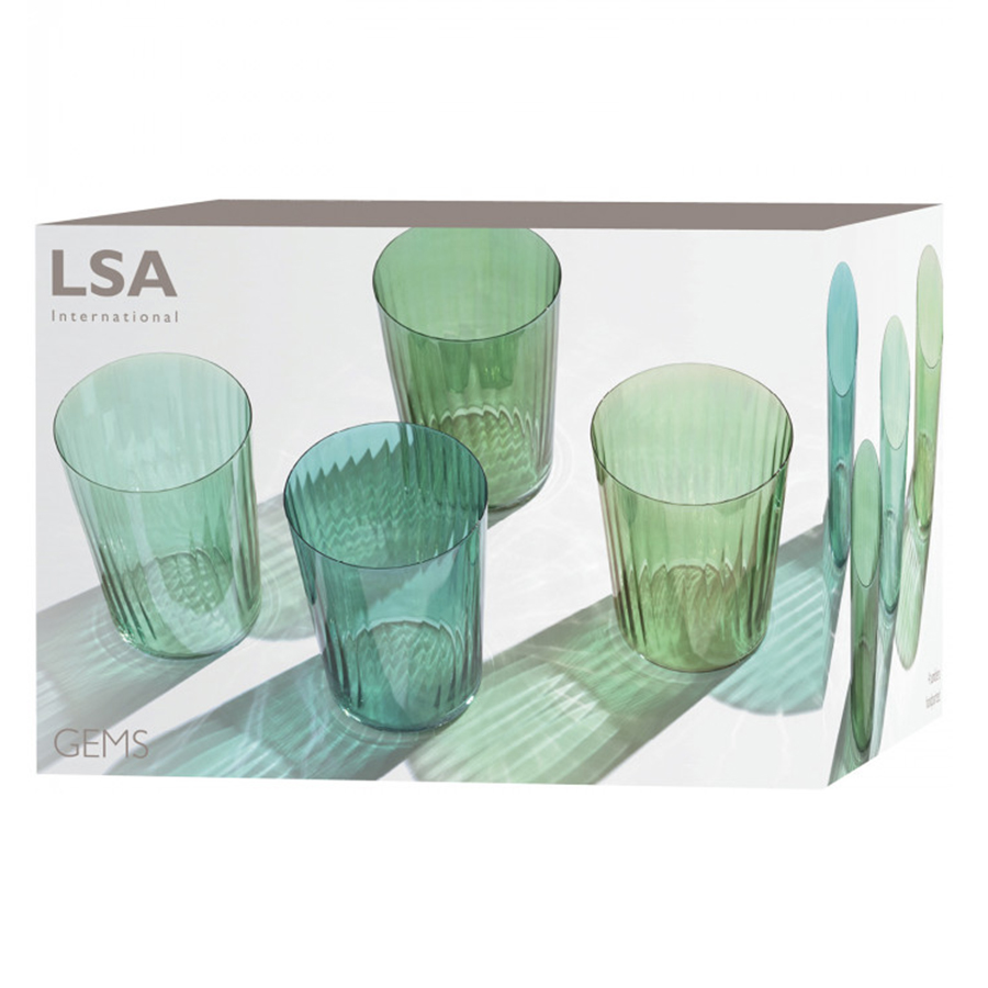 G060-18-150 Набор из 4 тумблеров gems 560 мл изумрудный LSA International  - Вид №11