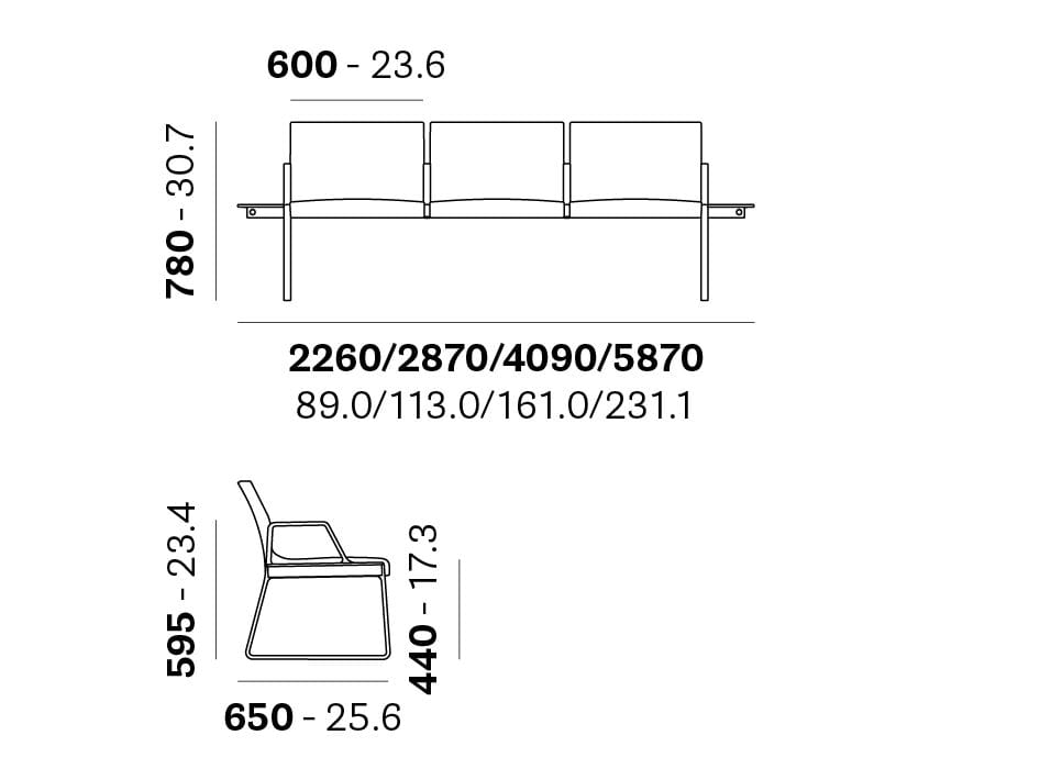 Сидение на перекладине с подлокотниками Pedrali Plural ARCH-00096612 - Вид №6