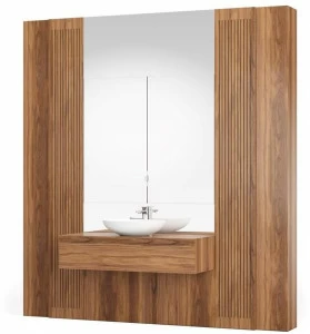 DWFI Отдельностоящая тумба под умывальник из фанерованной древесины с зеркалом  00002469