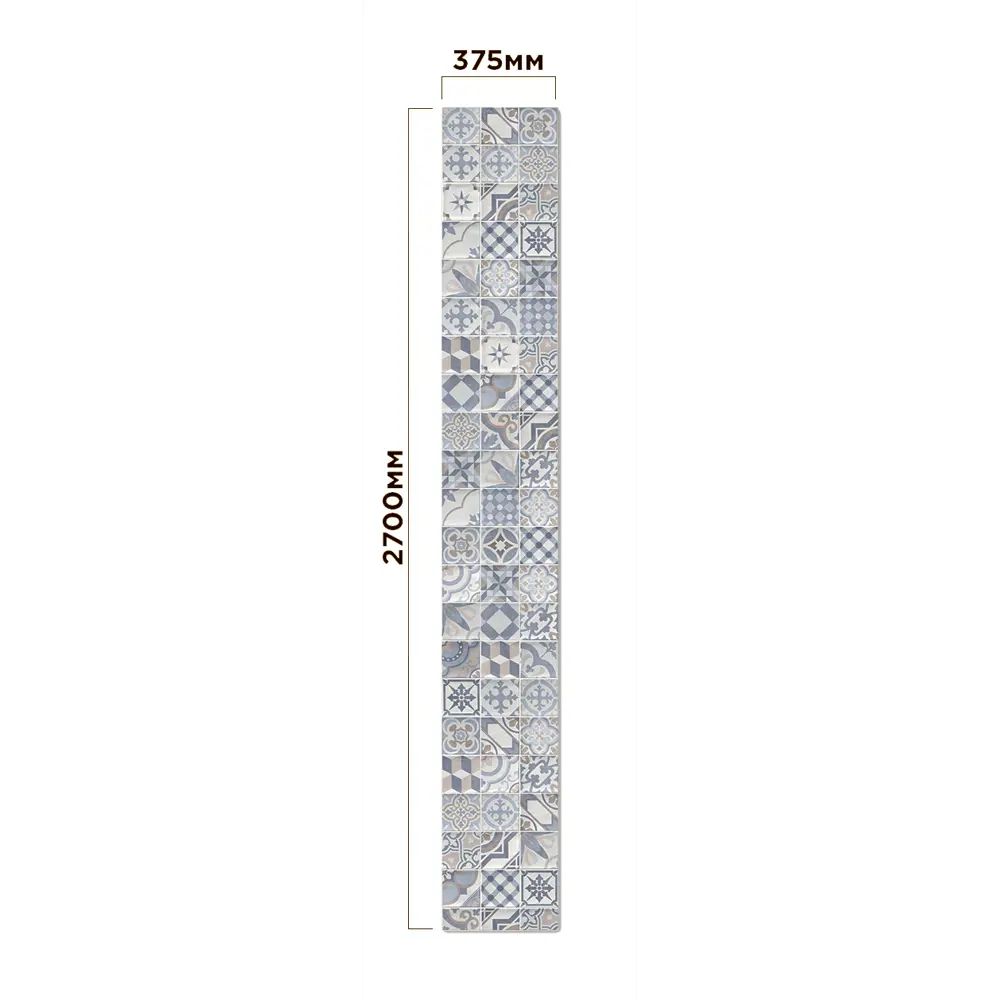 VENTA Панель ПВХ «Плитка» синяя для стен 2700×375 мм 18759402 STLM-0012513 - Вид №5