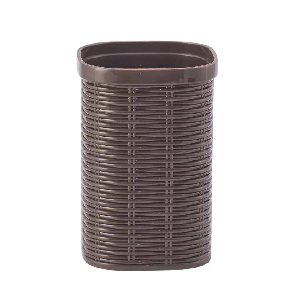 Стакан для зубных щёток настольный Swensa «Rotang» пластик цвет темно-коричневый STLM-2121953 - Вид №1