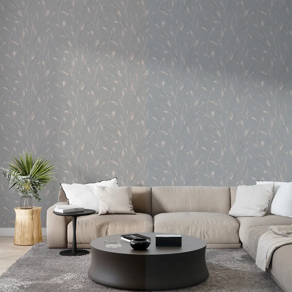 Флизелиновые обои Wallsecret Oslo: серый минимализм с текстурой 89389722 STLM-1579120 - Вид №5