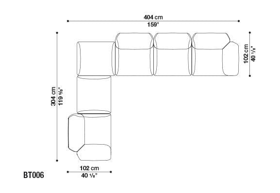 Секционный угловой диван из ткани B&B Italia Outdoor Butterfly ARCH-00072051 - Вид №11