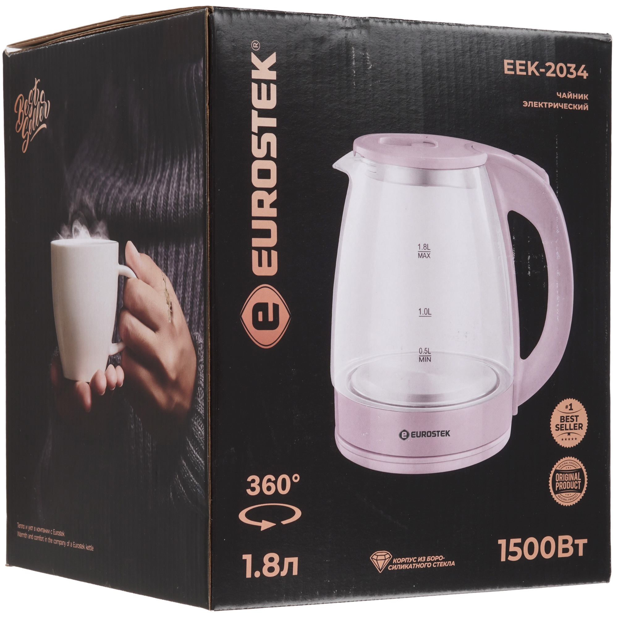 9171855 Электрочайник Eurostek EEK-2034 розовый STDN-0101316 - Вид №7