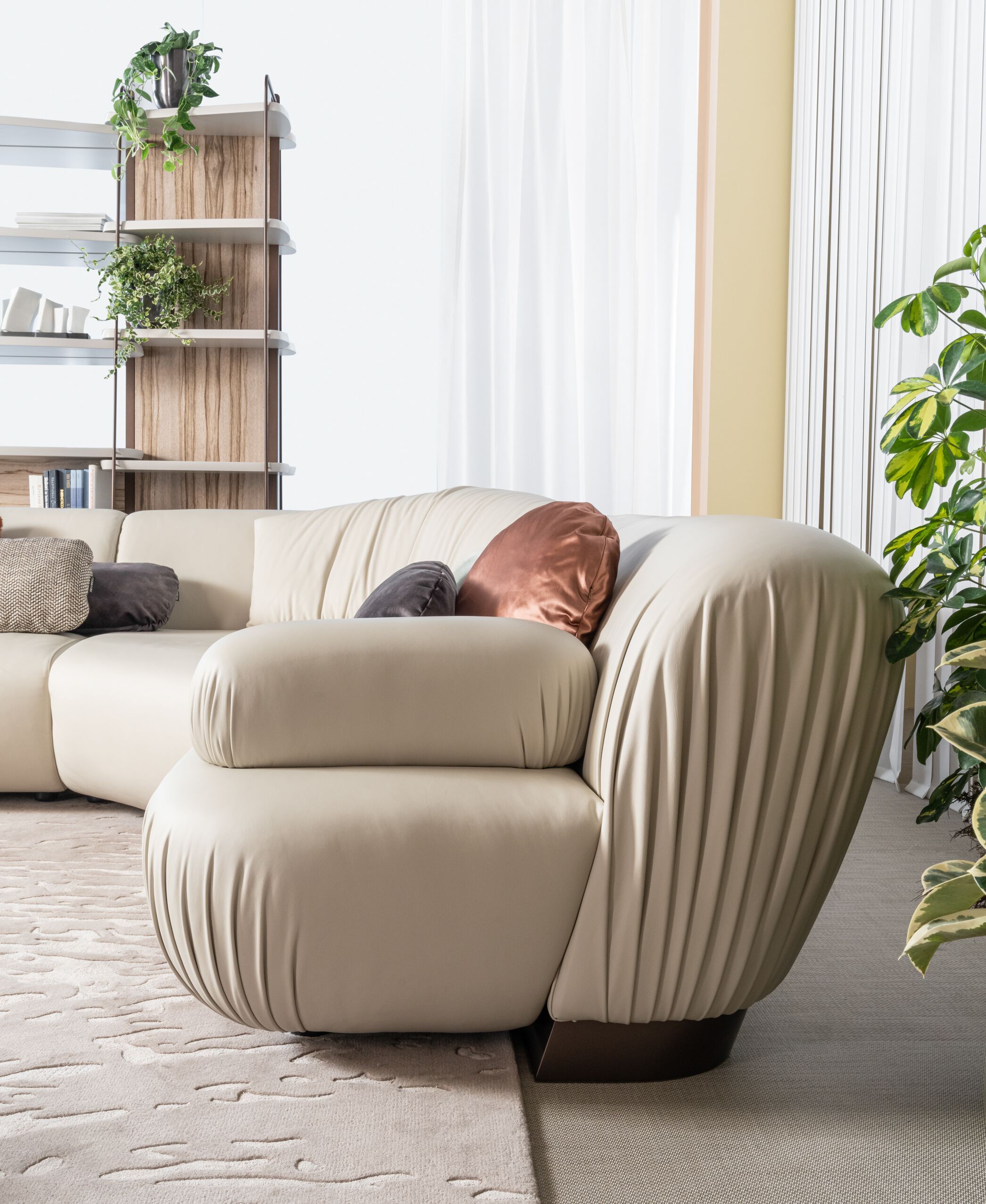 3-местный кожаный модульный угловой диван Bizzotto Italia Нара ARCH-00110889 - Вид №1