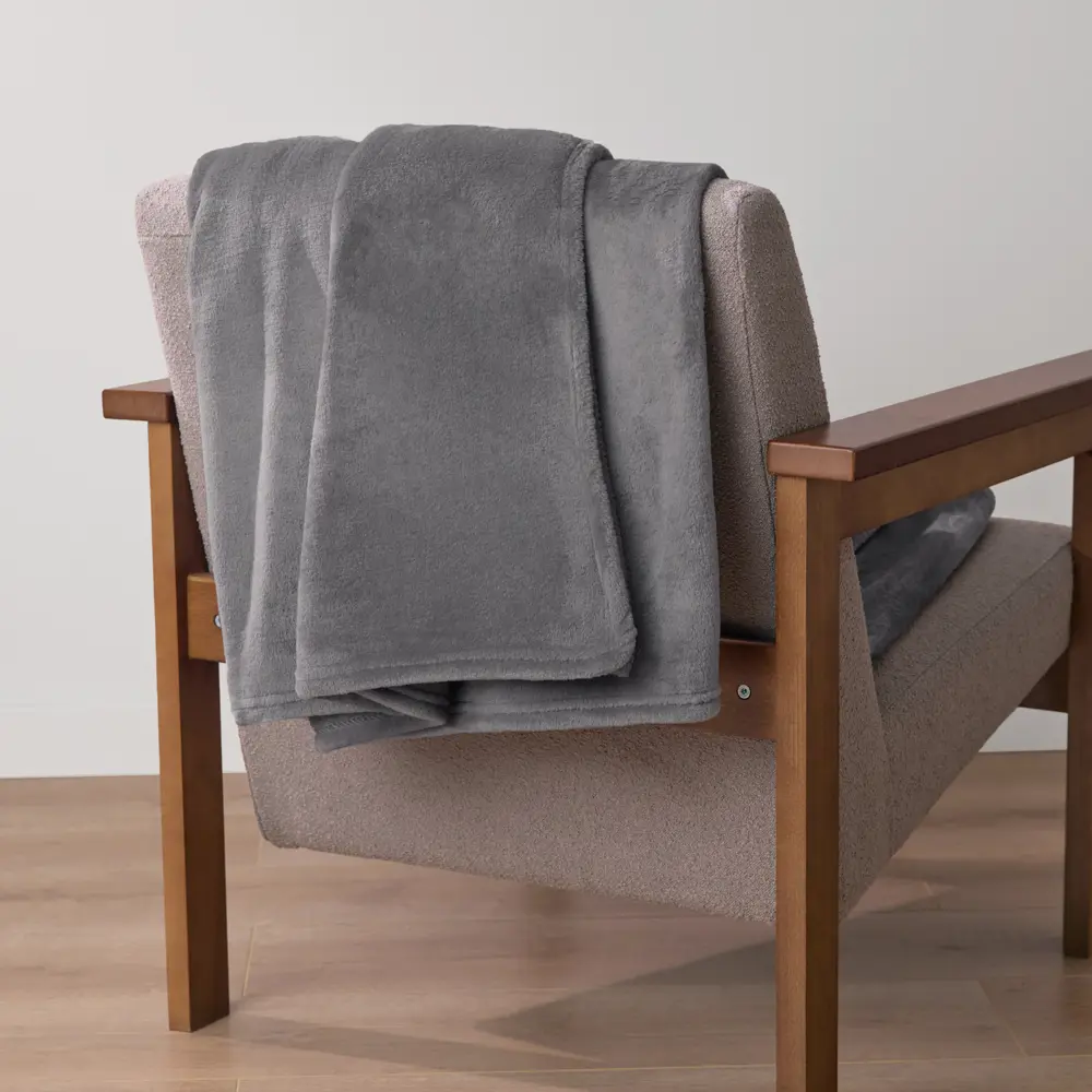 Плед KREAFORTA Flandria 200x220 см фланель цвет серый STLM-2125103