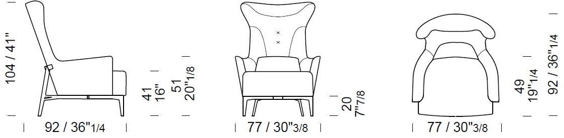 Borzalino Кресло Bergere из ткани sun-id-1447958 - Вид №7