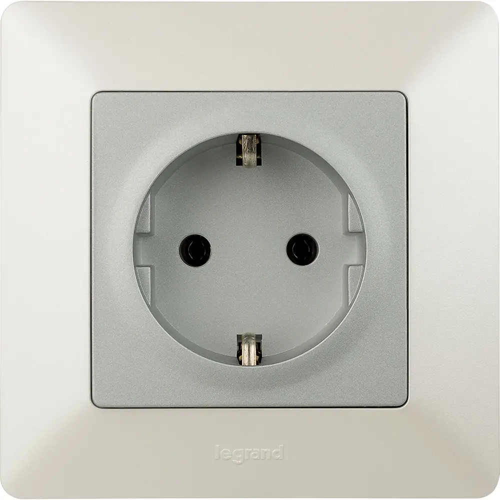 Розетка Legrand VLN-L 2 контакта с заземлением цвет алюминий Valena Life STLM-2183199 - Вид №4