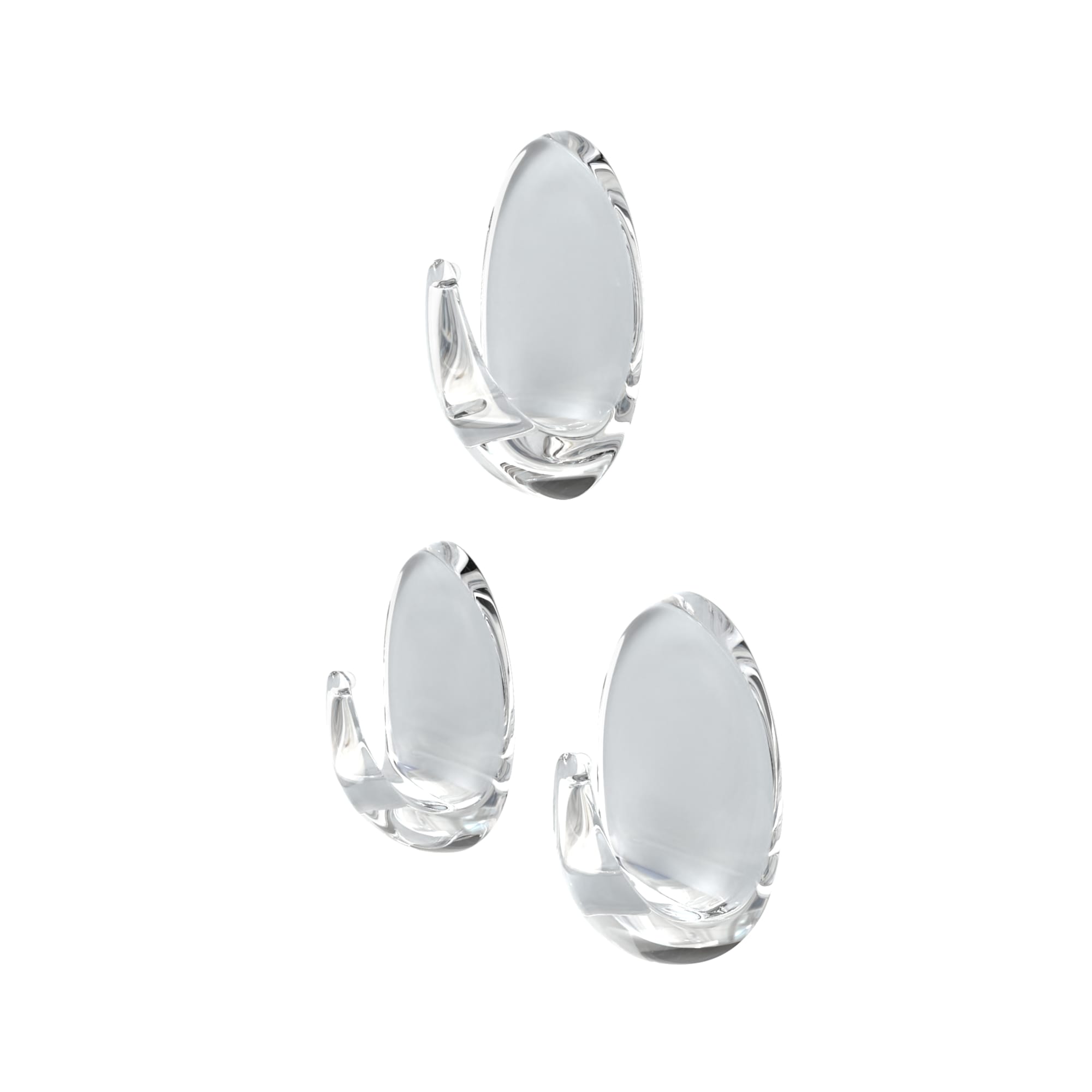 84730546 Крючок-вешалка самоклеящийся овал пластик цвет прозрачный 3 шт. нет Santreyd 