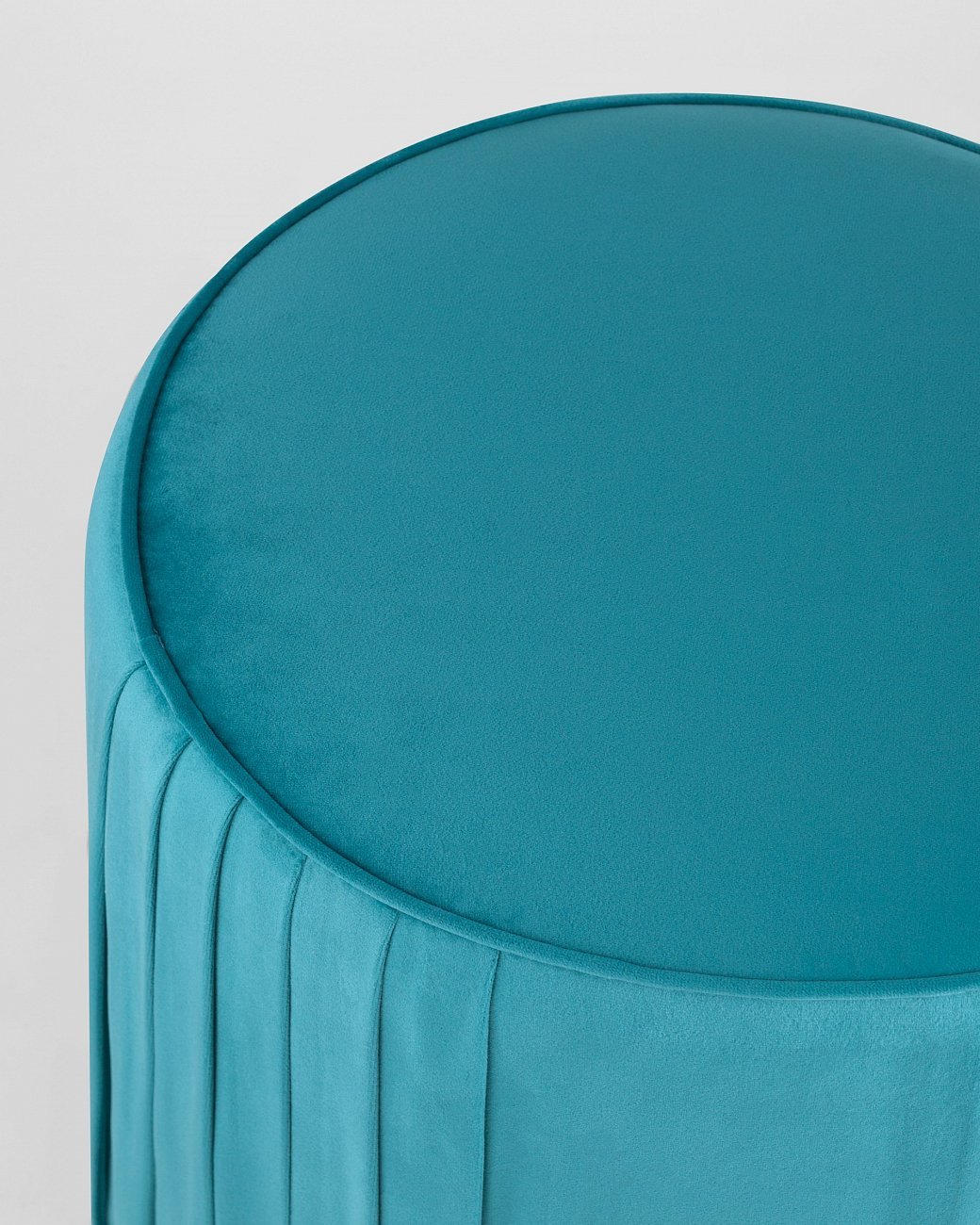 Пуфик круглый бирюзовый велюровый малый "Мира" STOOL GROUP  00-3958865 Голубой  - Вид №3