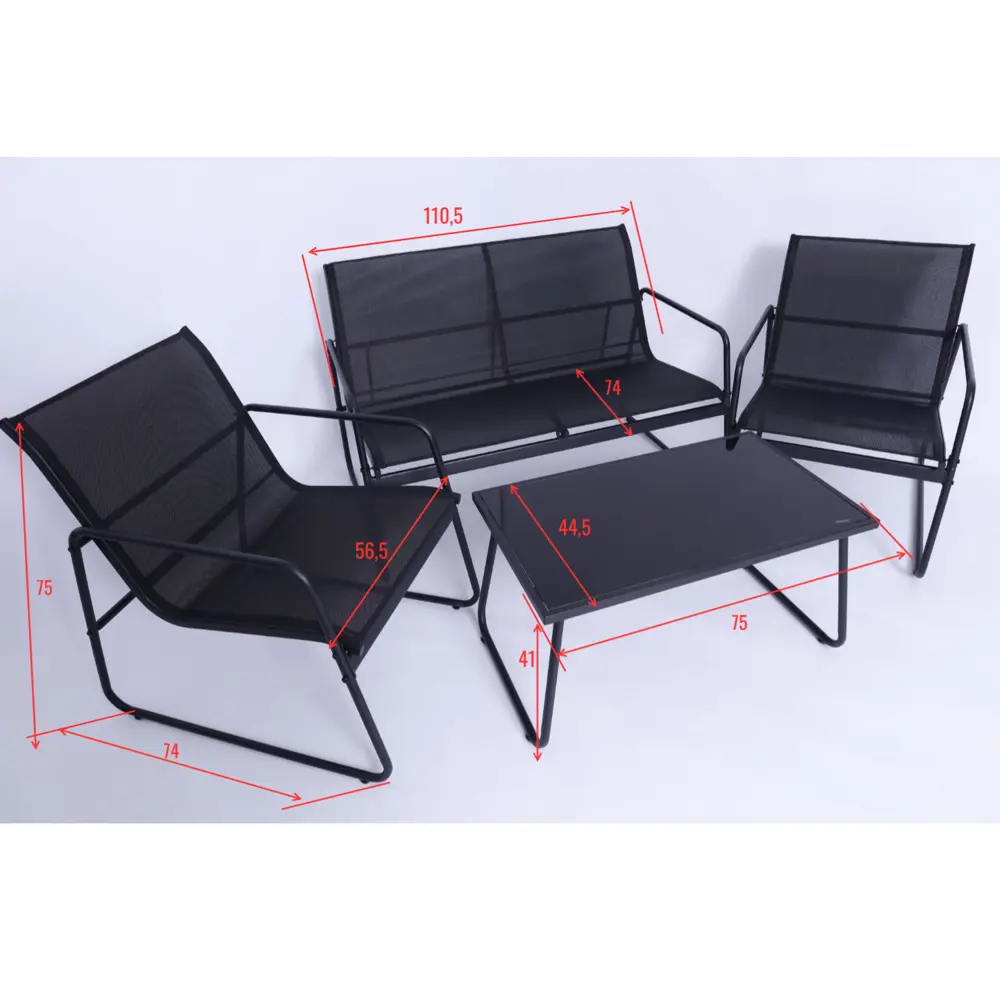 Набор садовой мебели Brut металл черный диван 1 шт Santreyd STLM-2185390 - Вид №7