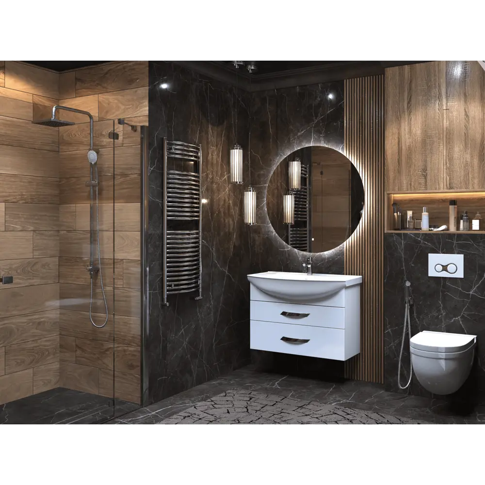 Тумба под раковину Vigo Moss подвесная 85 см, цвет белый STLM-2039098 - Вид №6