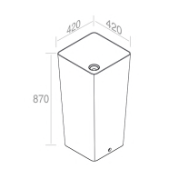 L506T0R0VT351 Раковина напольная ELITE SQUARE 420х420х870 мм без отверстия под смеситель Белый матовый декор платина AeT ITALIA - Вид №1