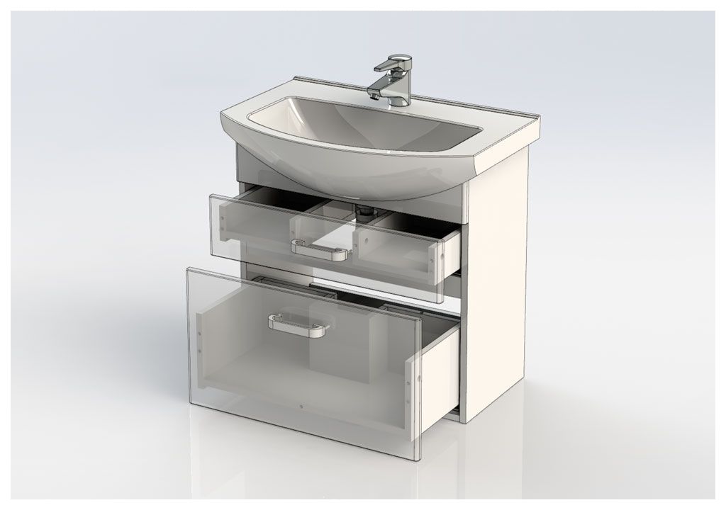 Тумба под раковину Aquanet Ирис 65 белый (2 ящика) sun-id-275367 - Вид №4