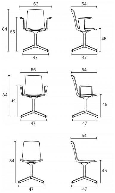 ENEA 4-спицевый тканевый стул с подлокотниками Lottus high sun-id-1395457 - Вид №12