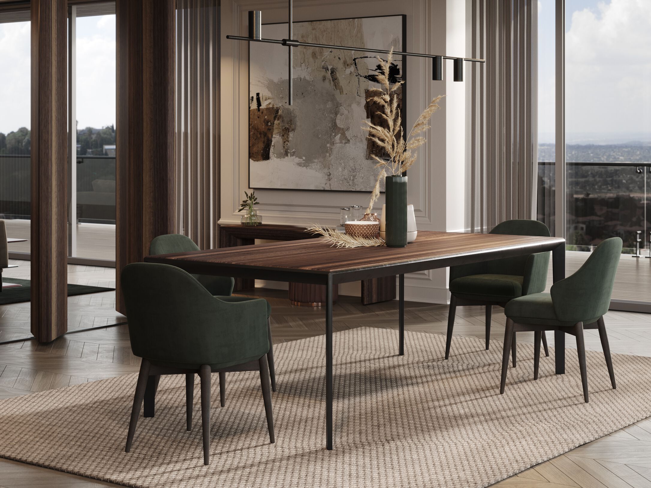 Прямоугольный деревянный обеденный стол PRADDY Metro ARCH-00006263 - Вид №2