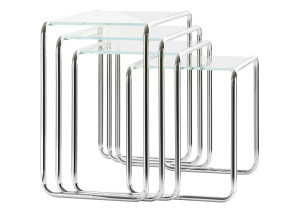 Журнальный столик из стали и стекла