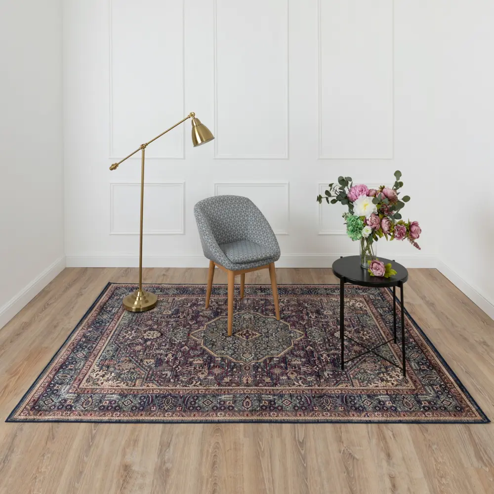 Ковер вискоза Isphahan 84332 Navy 160x230 см цвет синий 83271524 STLM-2004459 Santreyd 