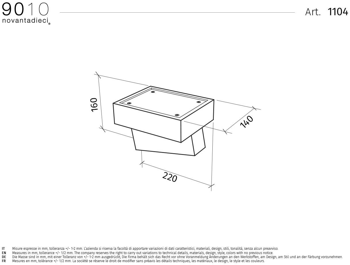 9010 novantadieci Настенный светильник для улицы Led из бетали®  1104a  - Вид №5