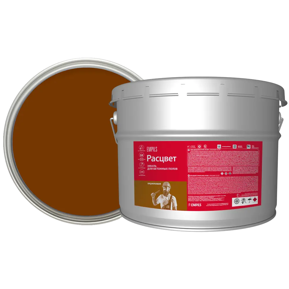 Эмаль для пола Расцвет 10 кг цвет коричневый STLM-2045033