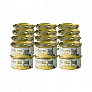 ПР0016450*24 Корм для кошек Care Куриная грудка с сыром конс. 80г (упаковка - 24 шт) Brit