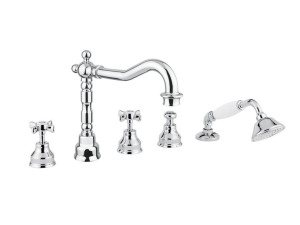 Хромированный латунный кран с 5 отверстиями