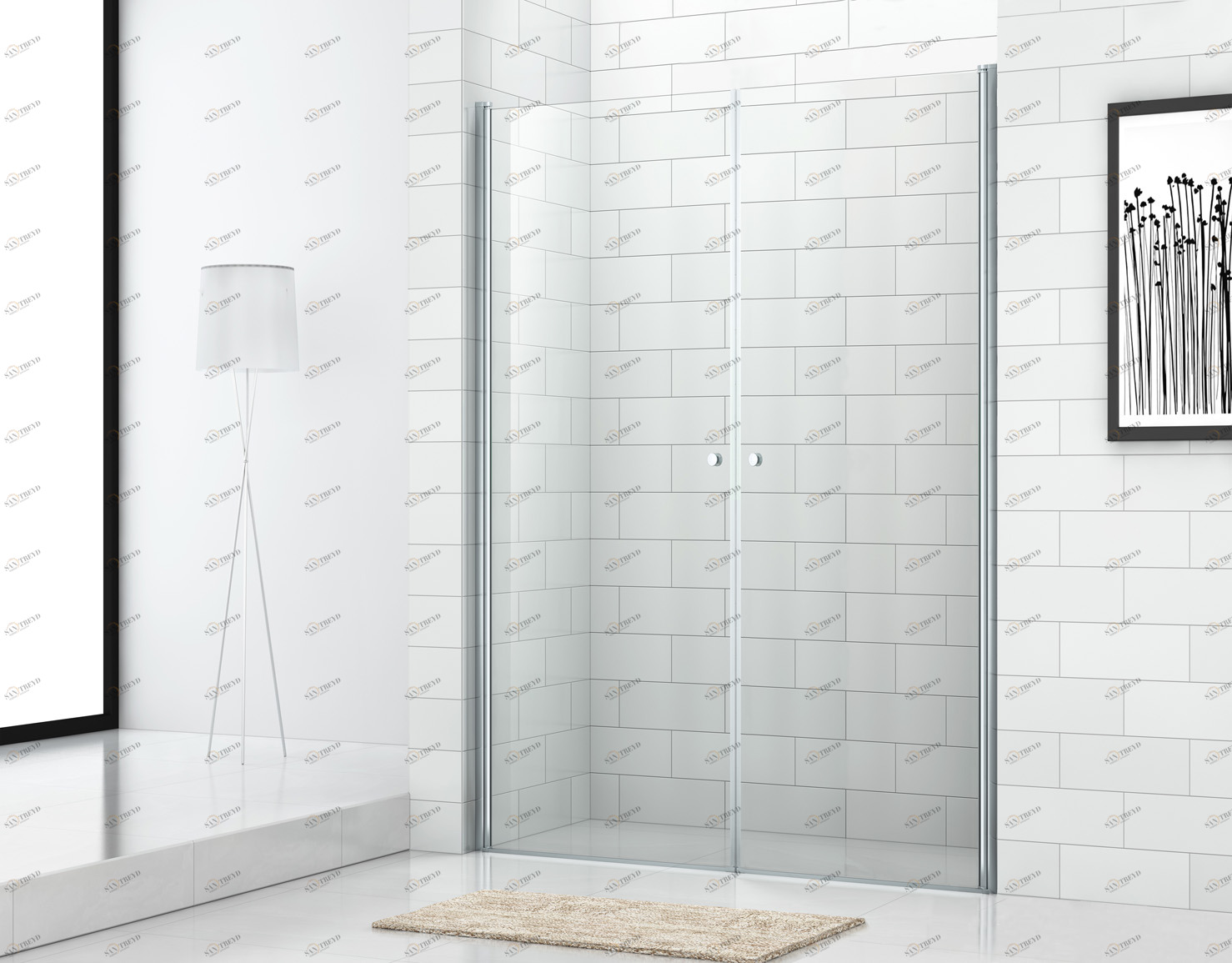 Душевая дверь в нишу CEZARES ECO-O-B-2-90-P-Cr